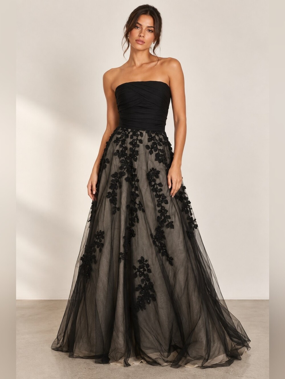 Basix Black Label Strapless Gown Dress Size 8